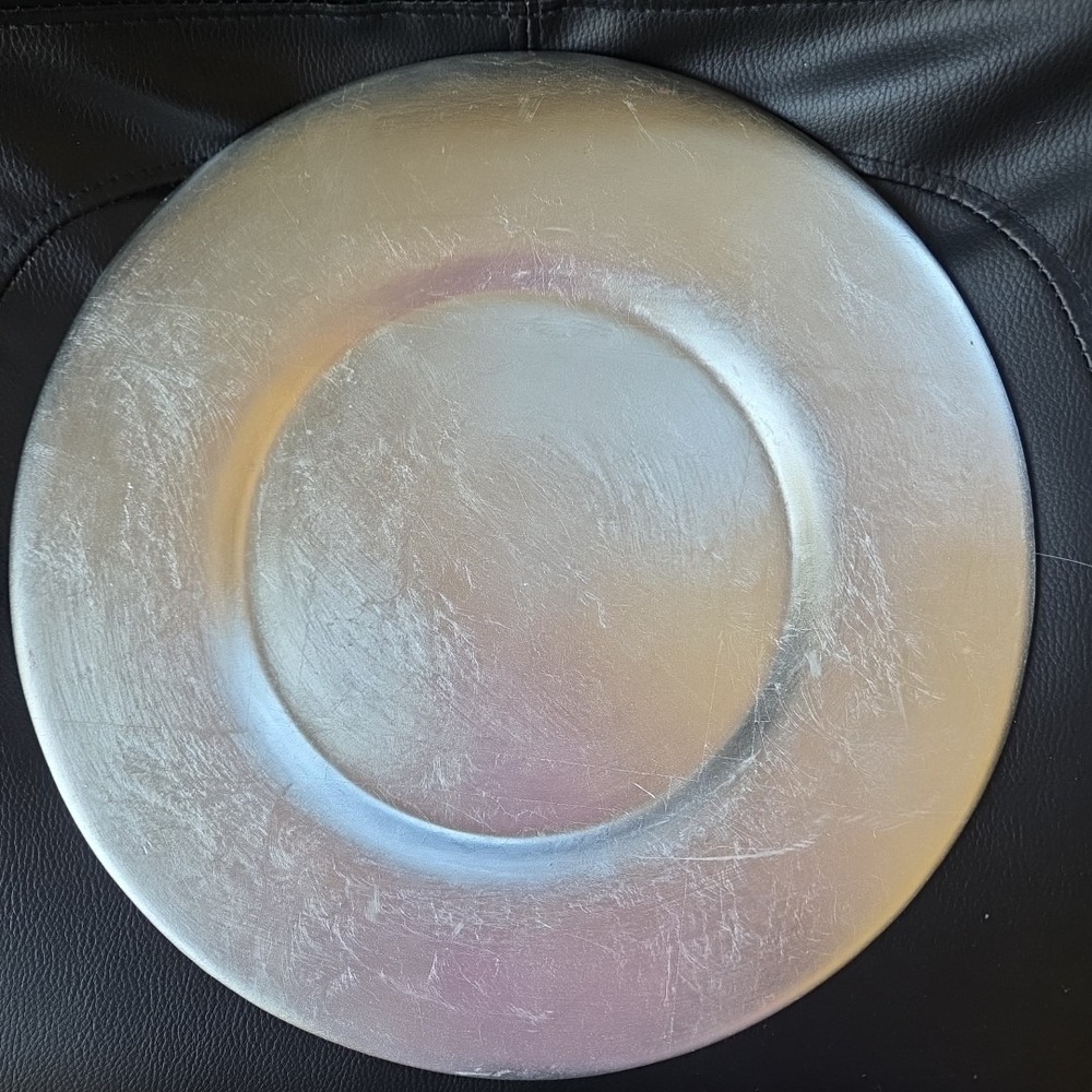 Pier 1 Imports Silver Charger Plate 13" Heavy Decor Replacement‎ Single Distress